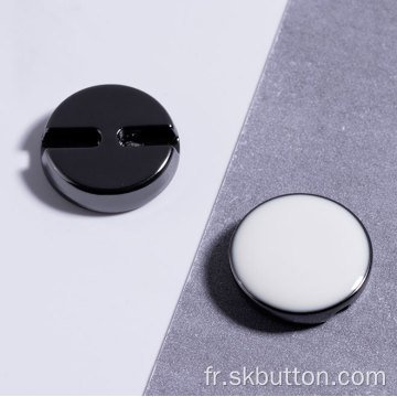 Boutons en émail de couleur blanche